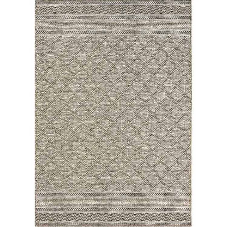 Kirklands Home Diamond Lattice Indoor/Outdoor Rug, 8x10 Brown Online