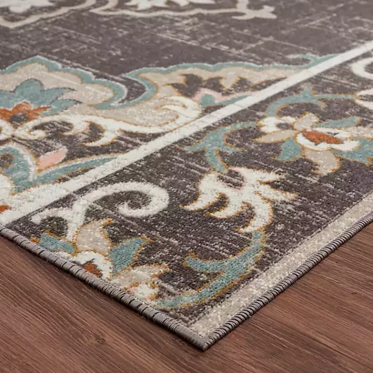 Kirklands Home Brown Floral Medallion Outdoor Area Rug, 7x9 Discount