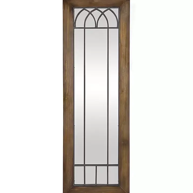 Kirklands Home Brown Larissa Arched Window Leaning Mirror