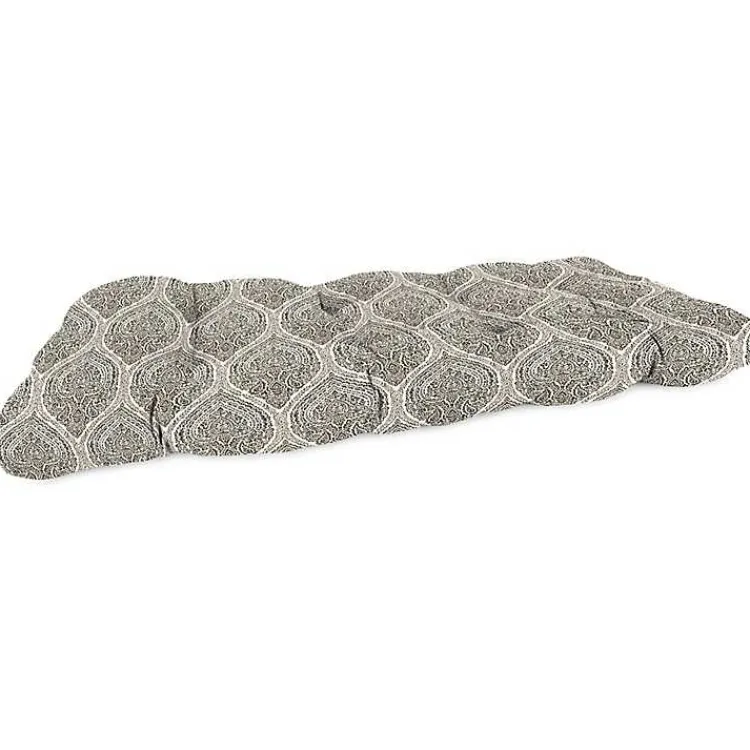 Kirklands Home Medallion Tufted Outdoor Bench Cushion Brown Clearance