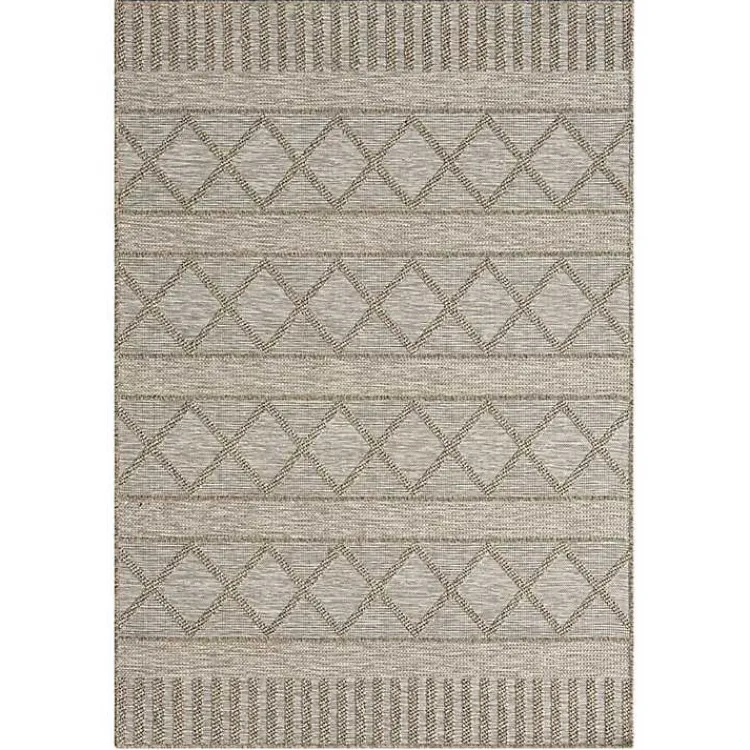 Kirklands Home Transitional Stripes Indoor/Outdoor Rug, 5x7 Brown Best