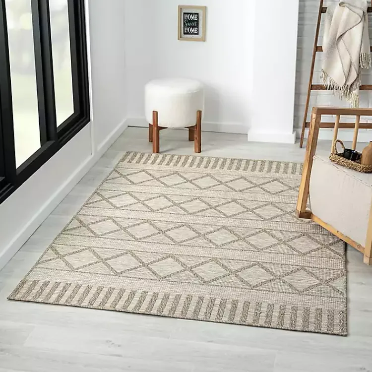 Kirklands Home Transitional Stripes Indoor/Outdoor Rug, 5x7 Brown Best