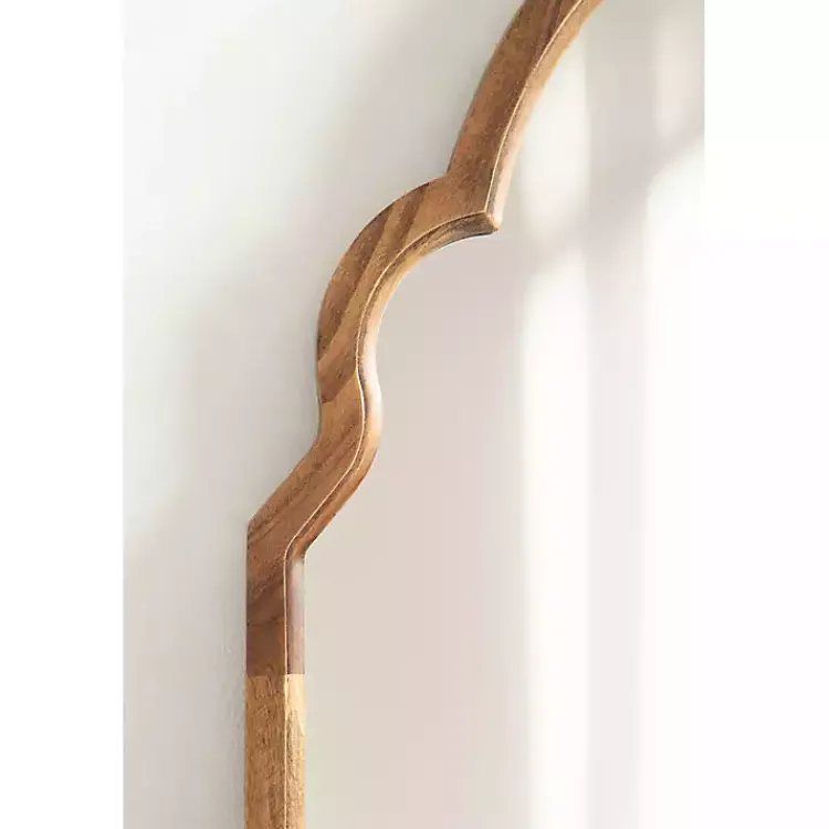 Kirklands Home Brown Wood Arch Hogan Wall Mirror Outlet