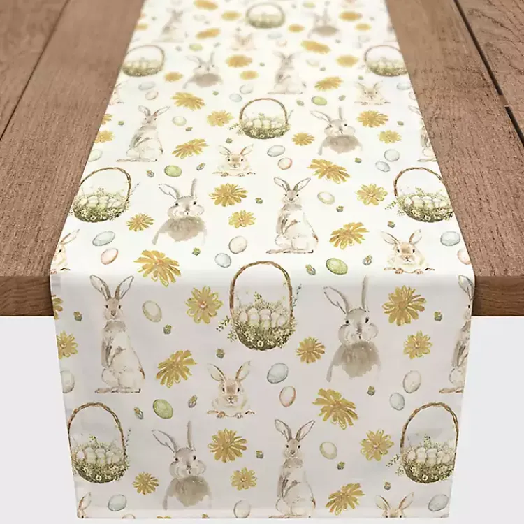 Easter Decorations>Kirklands Home Bunnies and Baskets Easter Table Runner, 90 in.