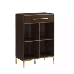 Kirklands Home Cadence Gold Record Storage Bookcase New