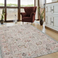 Kirklands Home Caramel Botanical Indoor/Outdoor Area Rug, 5x7 Hot