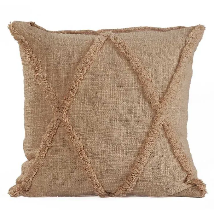 Pillows>Kirklands Home Caramel Frappe Tufted Diamond Pillow, 18 in. Brown