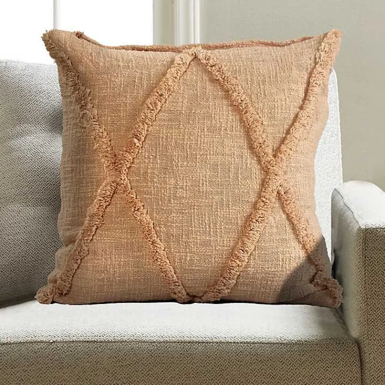 Pillows>Kirklands Home Caramel Frappe Tufted Diamond Pillow, 18 in. Brown