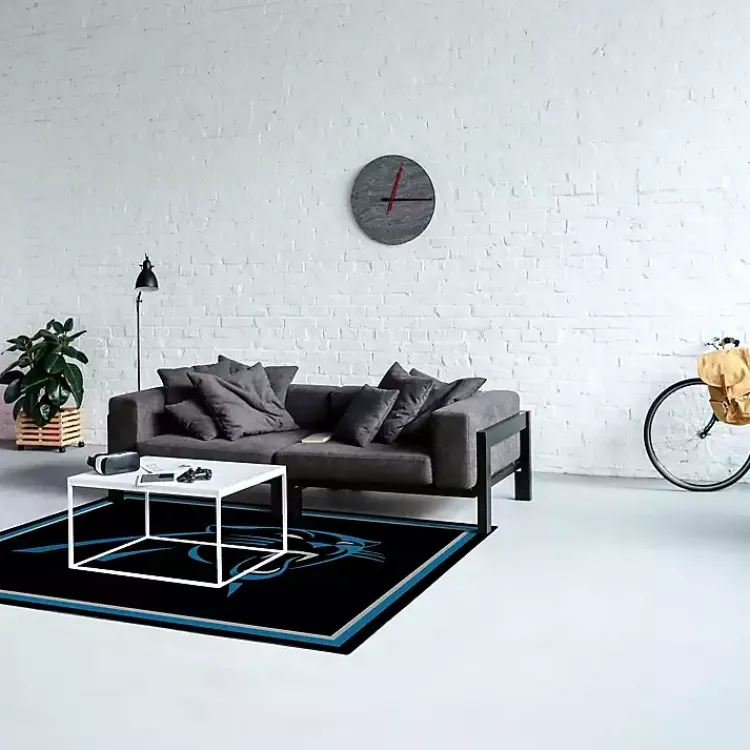 Kirklands Home Carolina Panthers Area Rug, 4x6 Black Clearance