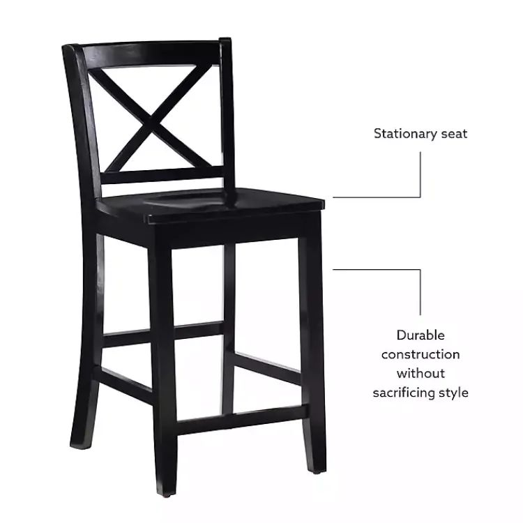 Kirklands Home Carter X-Back Counter Stool Black Outlet