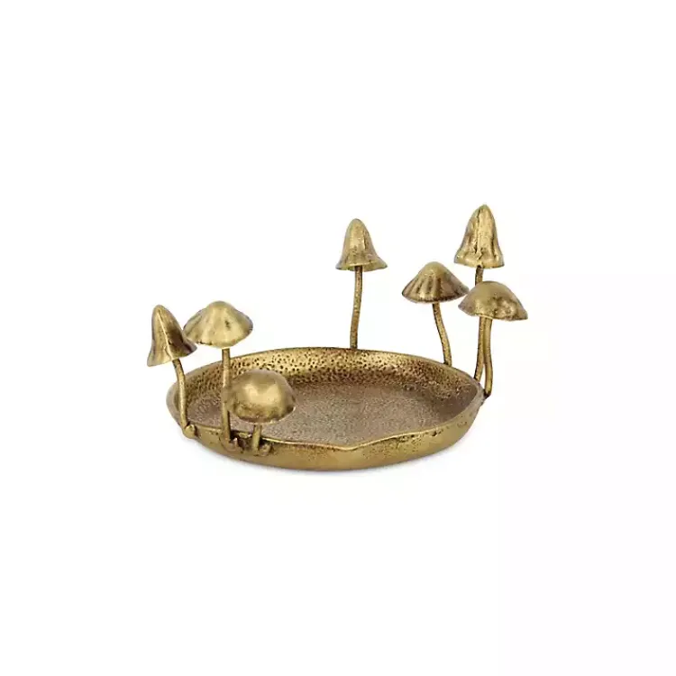 Decorative Trays>Kirklands Home Cast Iron Catchall Mushroom Tray Gold