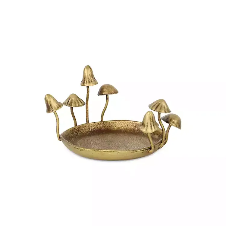 Decorative Trays>Kirklands Home Cast Iron Catchall Mushroom Tray Gold