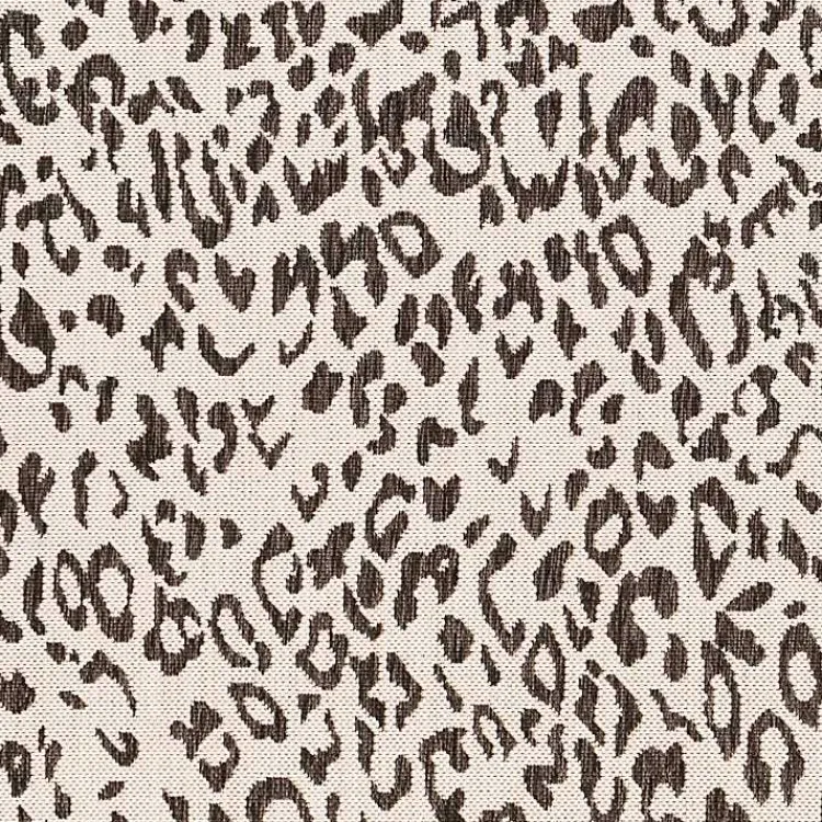 Kirklands Home Cauli Leopard Print Round Outdoor Rug, 7 ft. Black