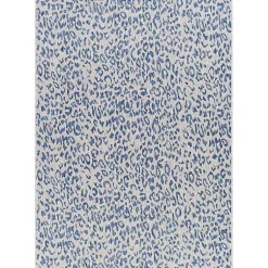 Kirklands Home Cauli Leopard Print Outdoor Rug, 5x7 Blue