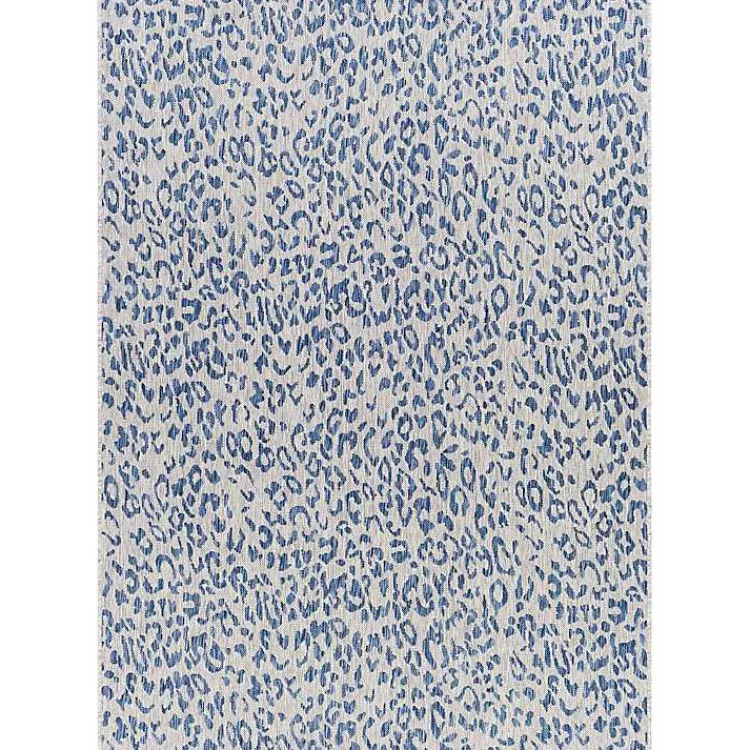 Kirklands Home Cauli Leopard Print Outdoor Rug, 5x7 Blue