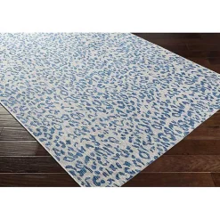 Kirklands Home Cauli Leopard Print Outdoor Rug, 7x10 Blue