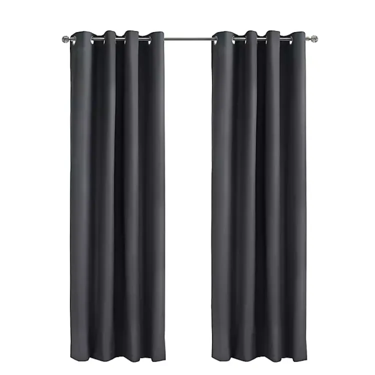 Kirklands Home Charcoal Alpine Blackout Curtain Panel, 63 in. Gray New
