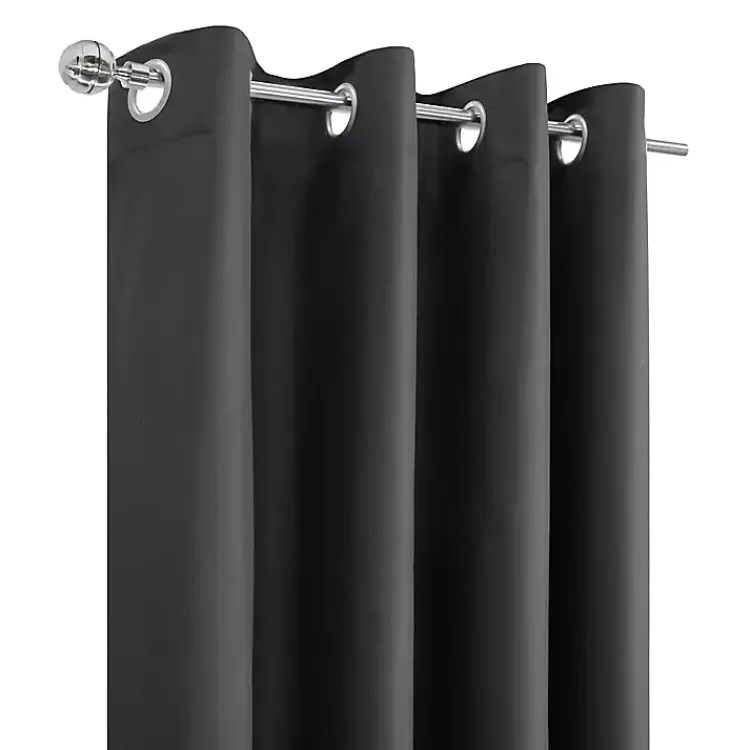 Kirklands Home Charcoal Alpine Blackout Curtain Panel, 63 in. Gray New