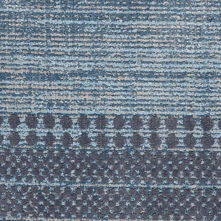 Kirklands Home Charcoal and Blue Stripes Fringe Area Rug, 7x10 Sale
