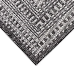 Kirklands Home Charcoal Linear Macy Indoor/Outdoor Area Rug, 4x7 Black