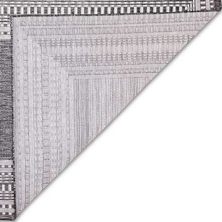 Kirklands Home Charcoal Linear Macy Indoor/Outdoor Area Rug, 4x7 Black
