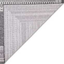 Kirklands Home Charcoal Linear Macy Indoor/Outdoor Area Rug, 7x9 Black Best