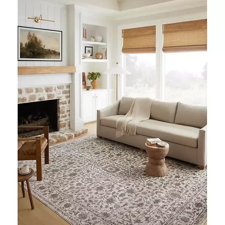 Kirklands Home Charcoal Sorrento Medallion Area Rug, 7x10 Gray Discount