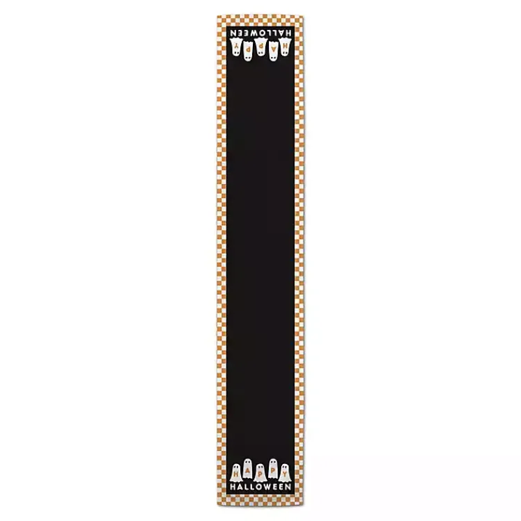 Halloween>Kirklands Home Checker Happy Halloween Ghost Table Runner, 90 in.