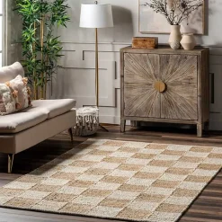 Kirklands Home Checkered Jute Area Rug, 8x10 Sale