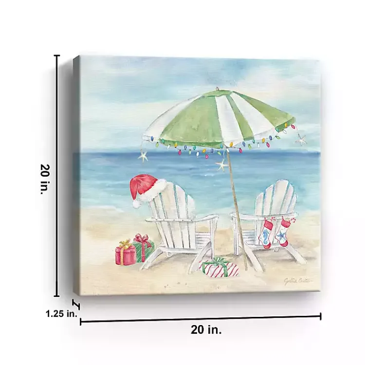 Christmas Art & Wall Decor>Kirklands Home Christmas on the Beach Canvas Art Print, 20x20 in.