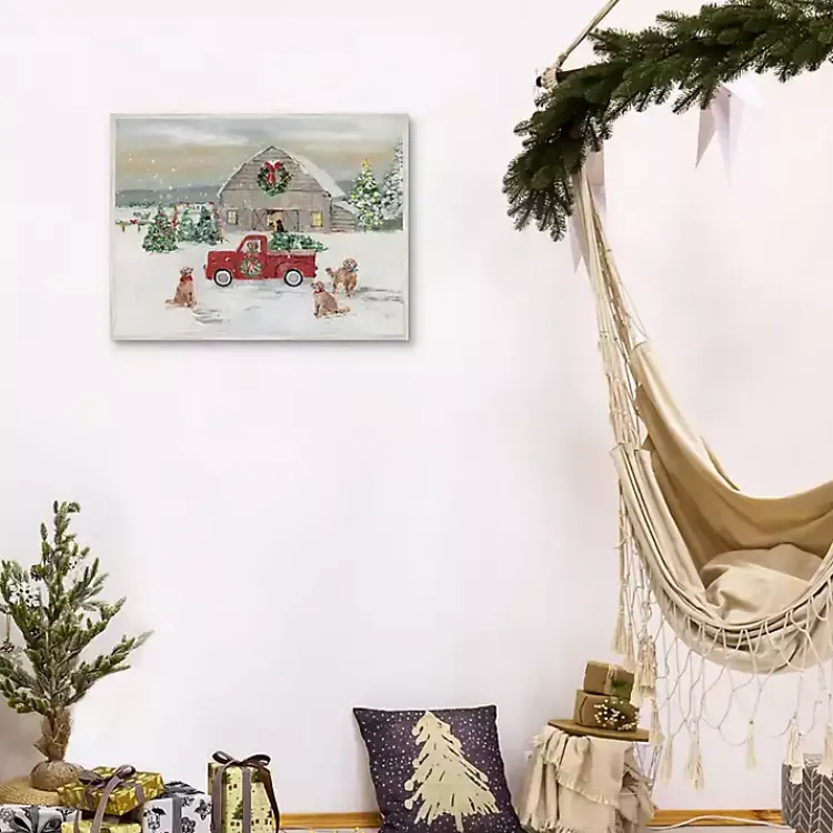Christmas Decorations>Kirklands Home Christmas On The Farm Framed Art Print Multi