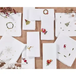 Kirklands Home Christmas Snowflake Embroidered 4-pc. Napkin Set White New