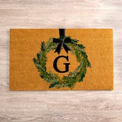 Kirklands Home Christmas Wreath Monogram G Doormat Hot