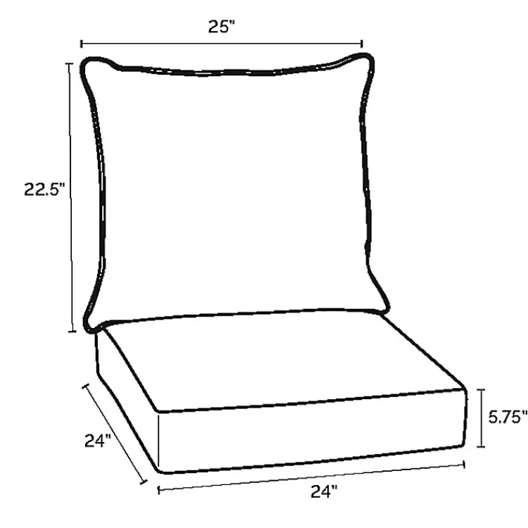 Kirklands Home Clark 2-pc. Outdoor Deep Seat Cushion New