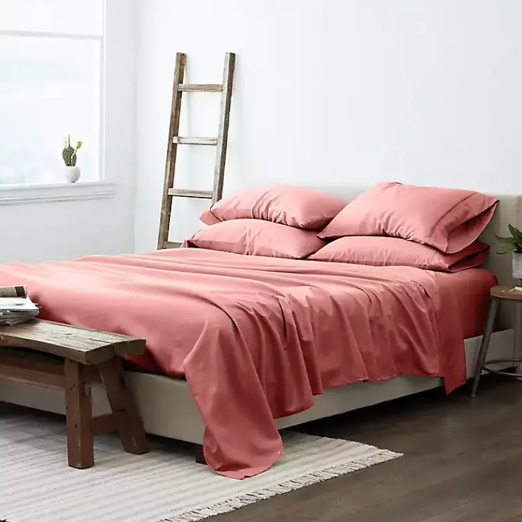 Kirklands Home Clay Solid 6-pc. King Sheet Set Orange Online