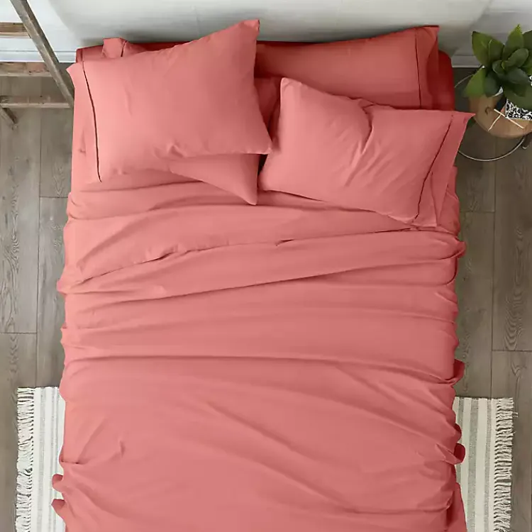 Kirklands Home Clay Solid 6-pc. King Sheet Set Orange Online