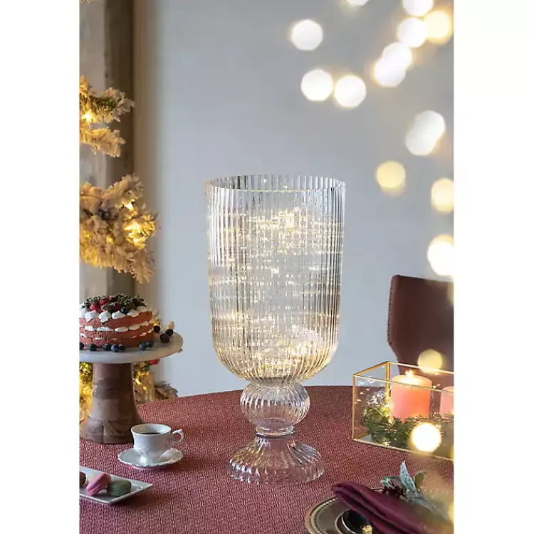 Vases>Kirklands Home Glass Vase with Pedestal Base Clear