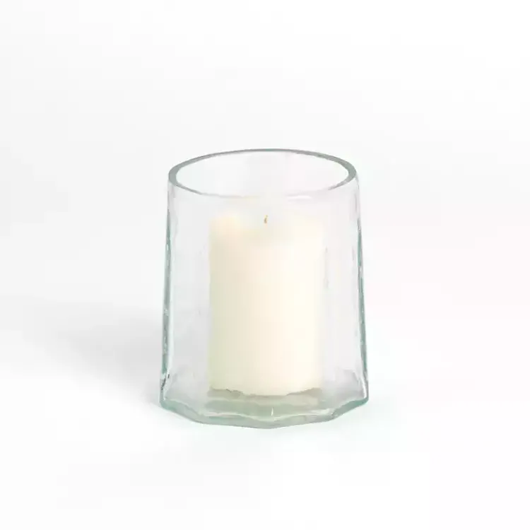 Candle Holders>Kirklands Home Hammered Glass Hurricane, 5 in. Clear