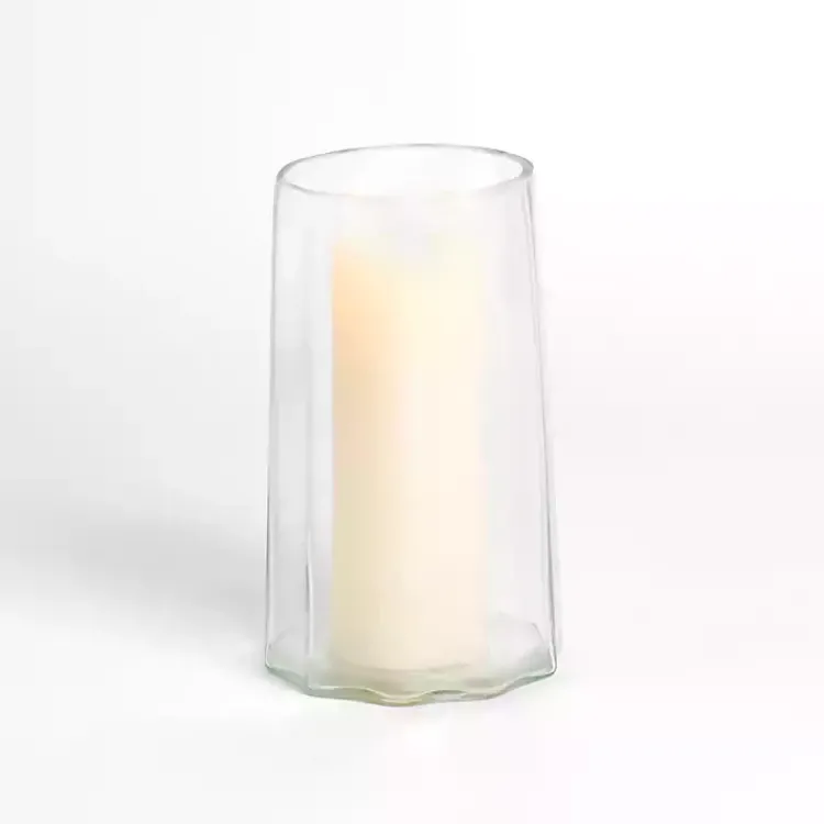 Candle Holders>Kirklands Home Hammered Glass Hurricane, 10 in. Clear