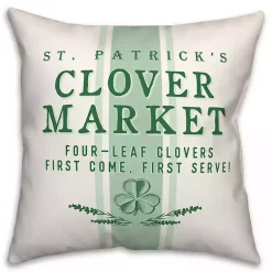 Pillows>Kirklands Home Clover Market Indoor/Outdoor Pillow Green