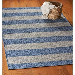 Kirklands Home Coastal Stripes Indoor/Outdoor Area Rug, 5x7