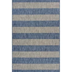 Kirklands Home Coastal Stripes Outdoor Area Rug, 7x9 New