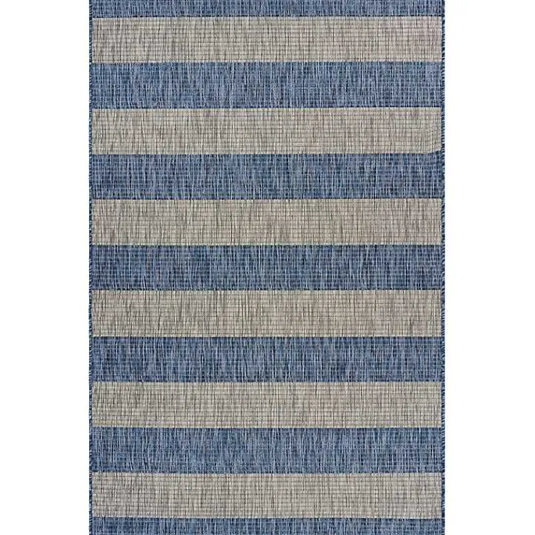 Kirklands Home Coastal Stripes Outdoor Area Rug, 7x9 New