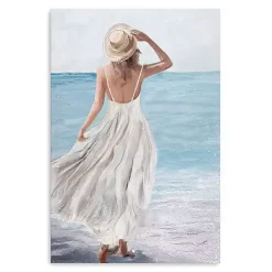 Kirklands Home Coastal Woman in White Canvas Art Print, 24x36 in. Best