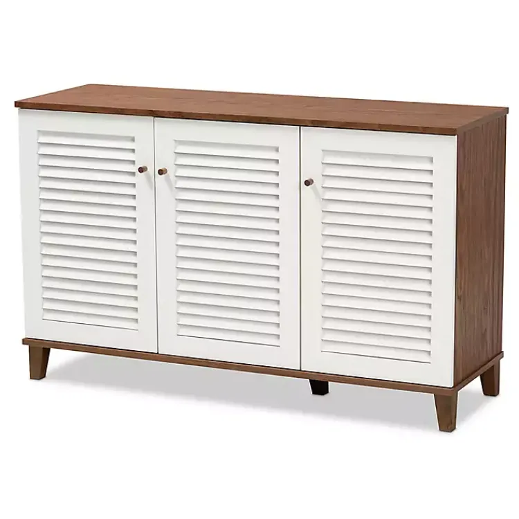 Kirklands Home Collier Two-Tone 3-Door Shoe Storage Cabinet New