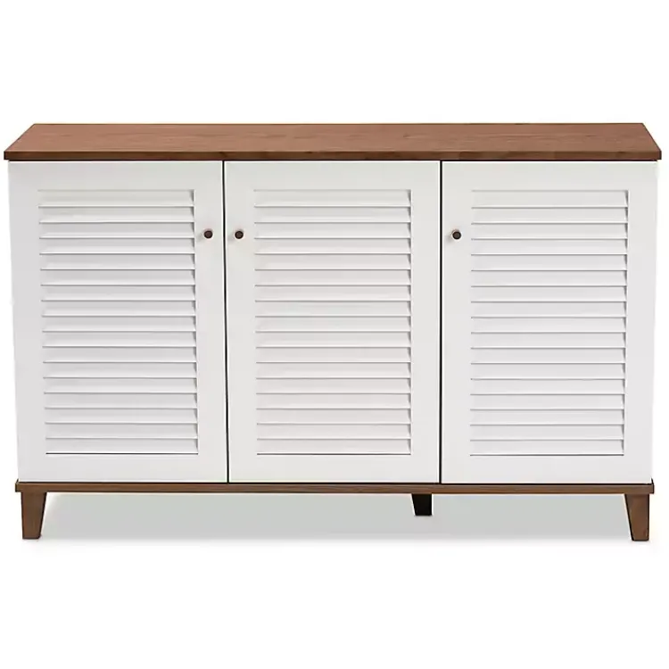 Kirklands Home Collier Two-Tone 3-Door Shoe Storage Cabinet New