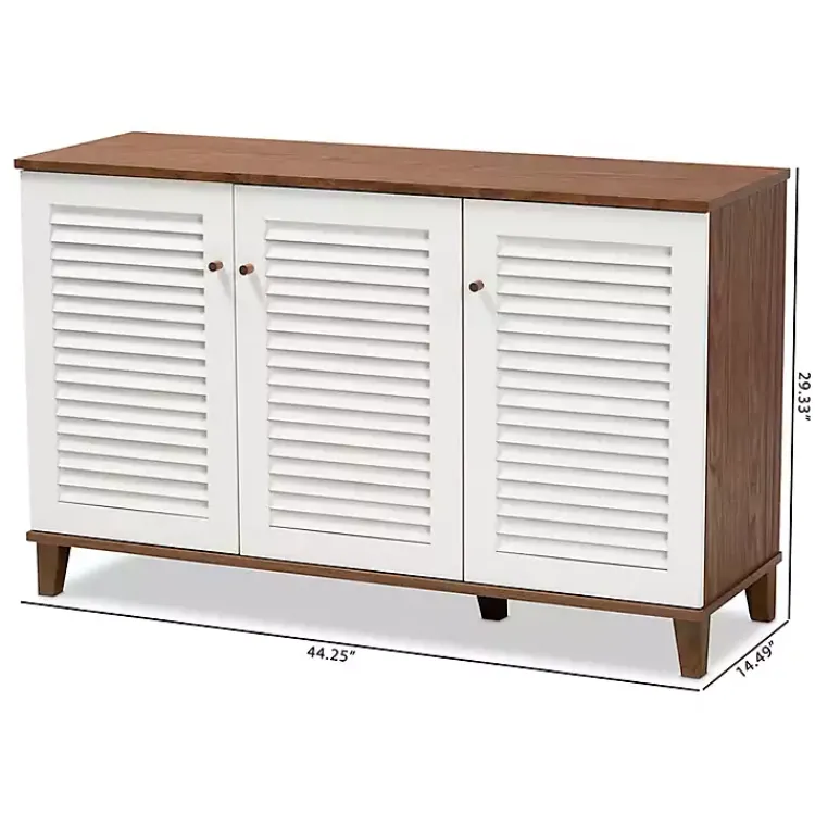 Kirklands Home Collier Two-Tone 3-Door Shoe Storage Cabinet New