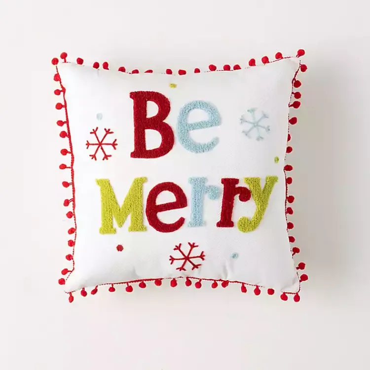 Christmas Pillows>Kirklands Home Colorful Be Merry Christmas Pillow