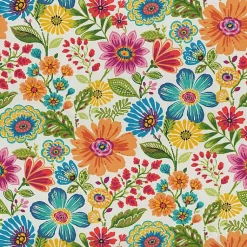 Kirklands Home Colorful Floral Outdoor Seat Cushions, Set of 2 Multi Hot