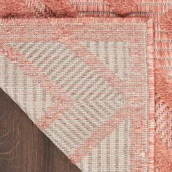 Kirklands Home Coral Diamond Indoor/Outdoor Area Rug, 4x6 Orange Clearance
